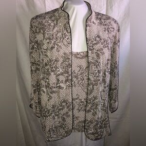 Alex Evenings Satin Trim Jacket and Tank Top That Sparkle